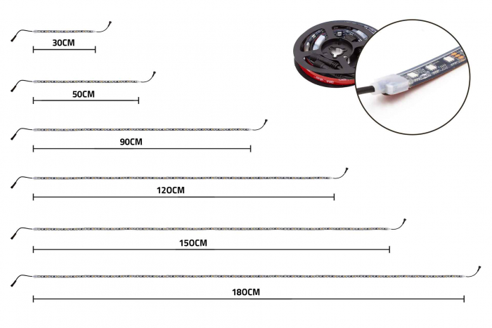 ambitrim® Digital PRO RGBIC LED underglow under car lights single components